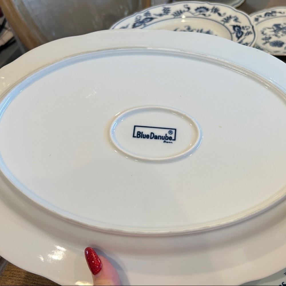 Vintage Blue Danube Serving Platter 14 inches by 10 inches - 2 platters! - Picture 3 of 8